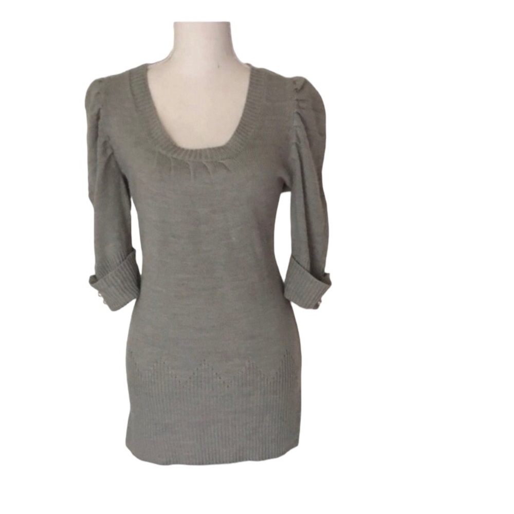 Even Design History Gray Short Sleeve Sweater Size Large